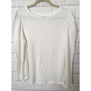Old Navy  Cream Long Sleeve Top Blouse Size Large
